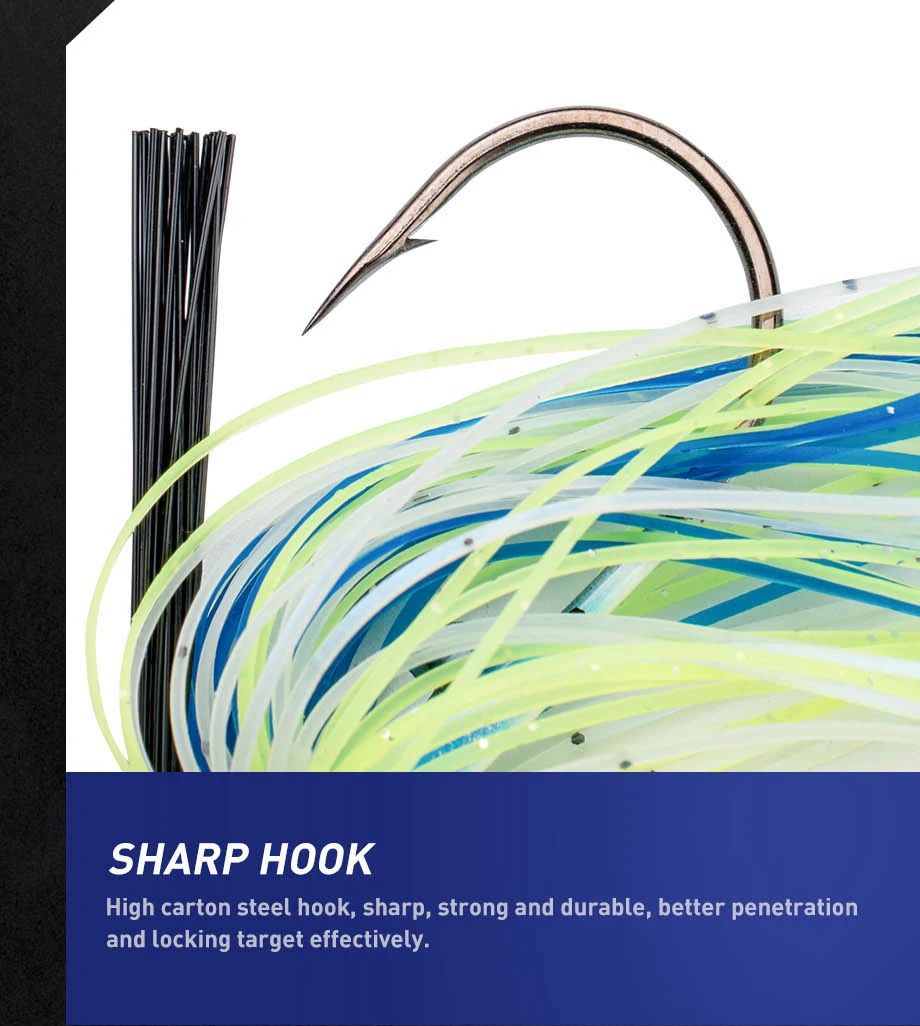 JOHNCOO 12g Spinner Köder Weedless Jighead Bass Jig Köder Angelköder Wobbler für Bass Fishing Tackle – Detail 4