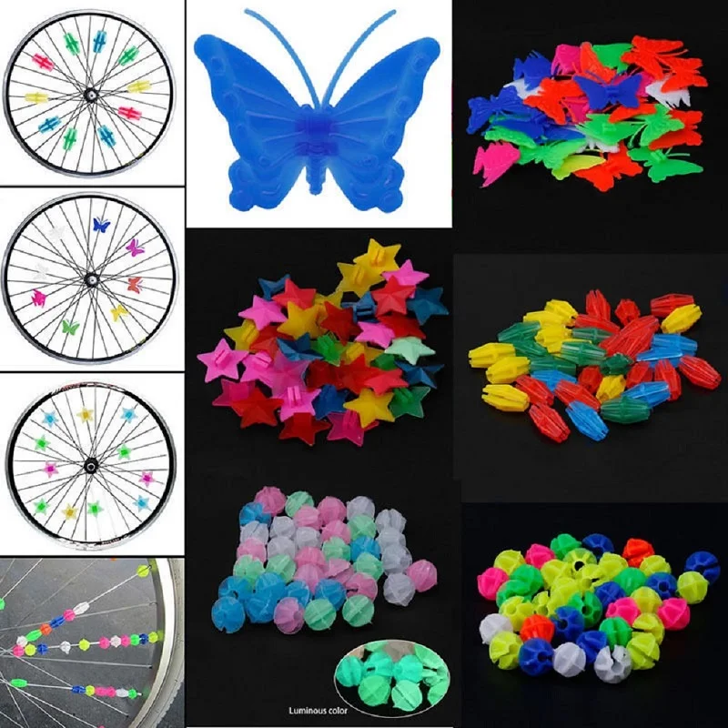Bike Accessories 25/35Pcs Bead Spoke Beads Clip Bicycle Wheel Decoration