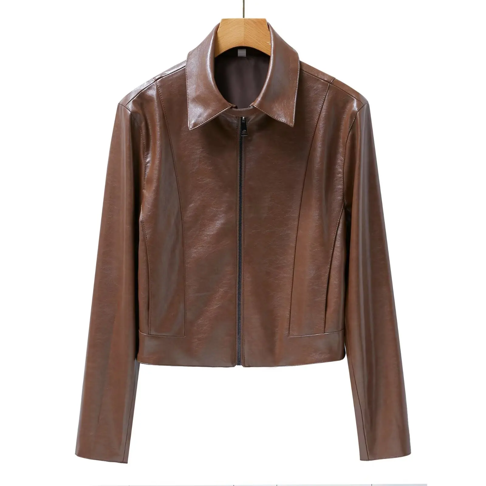 Leather Jackets Women's Coat 2025 zartins Elegant Fashion Faux Jackets Woman's Long Sleeve Tops Solid Streetwear Woman Jackets