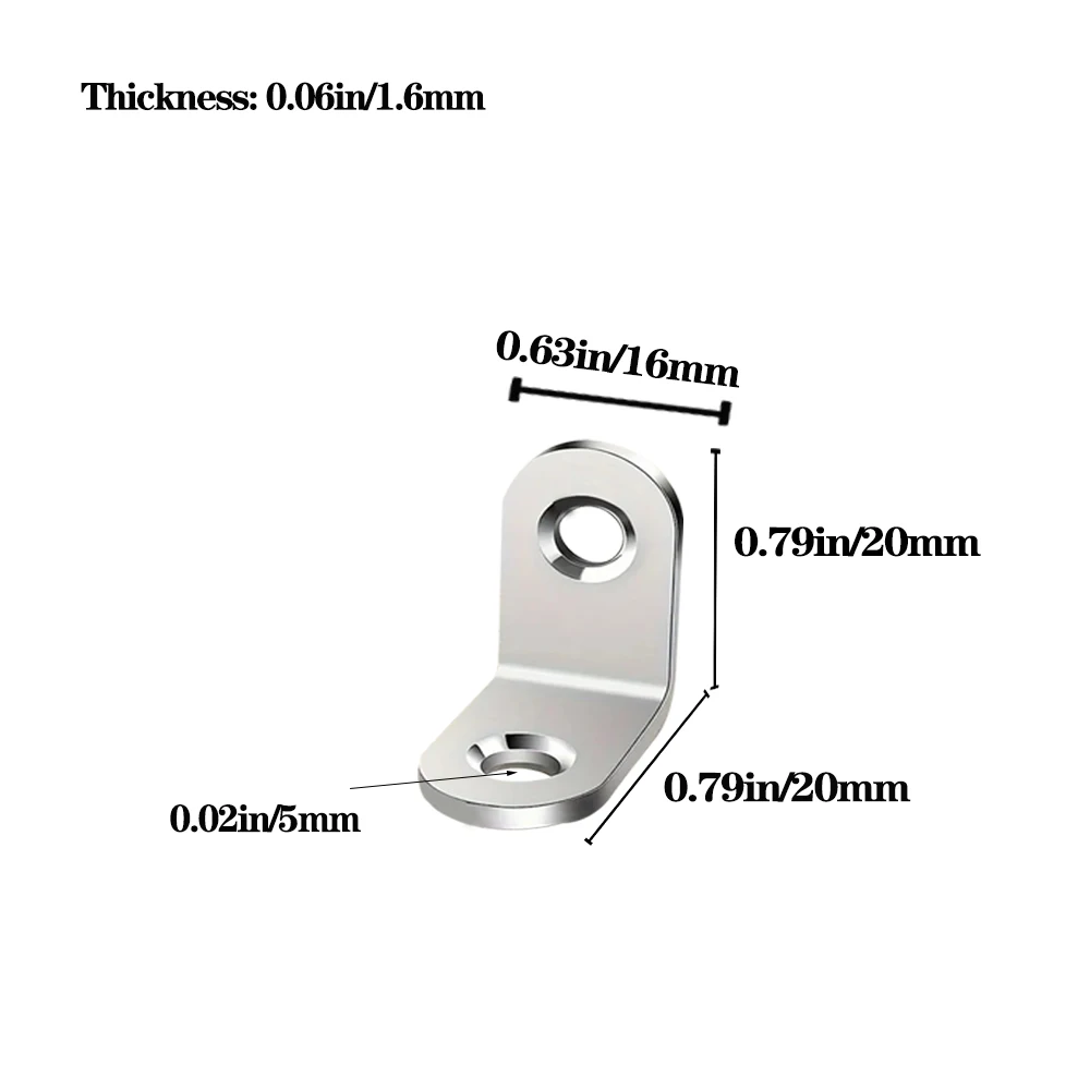 Description Picture 4 of item50pcs/set L-shaped stainless steel right Angle support bracket accessories, heavy duty connecting Angle connectors,   hardware