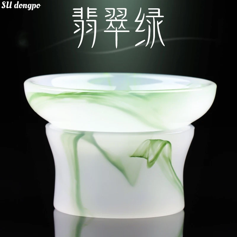 

Jade Green Glass Liu Li Tea Tea Strainer Jade Porcelain Fair Cup Tea Partition Chinese Tea Set Accessories Tea Ceremony Cha Hai