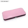 NAGARAKU Eyelashes Tweezers Storage Professional Eyelash Extension Tweezers Case Makeup Tools PU Leather Pink Red Color 1