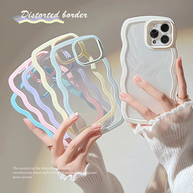 Capa de telefone transparente Candy Color para iPhone 14 13 12 11 Pro Max  XR XS