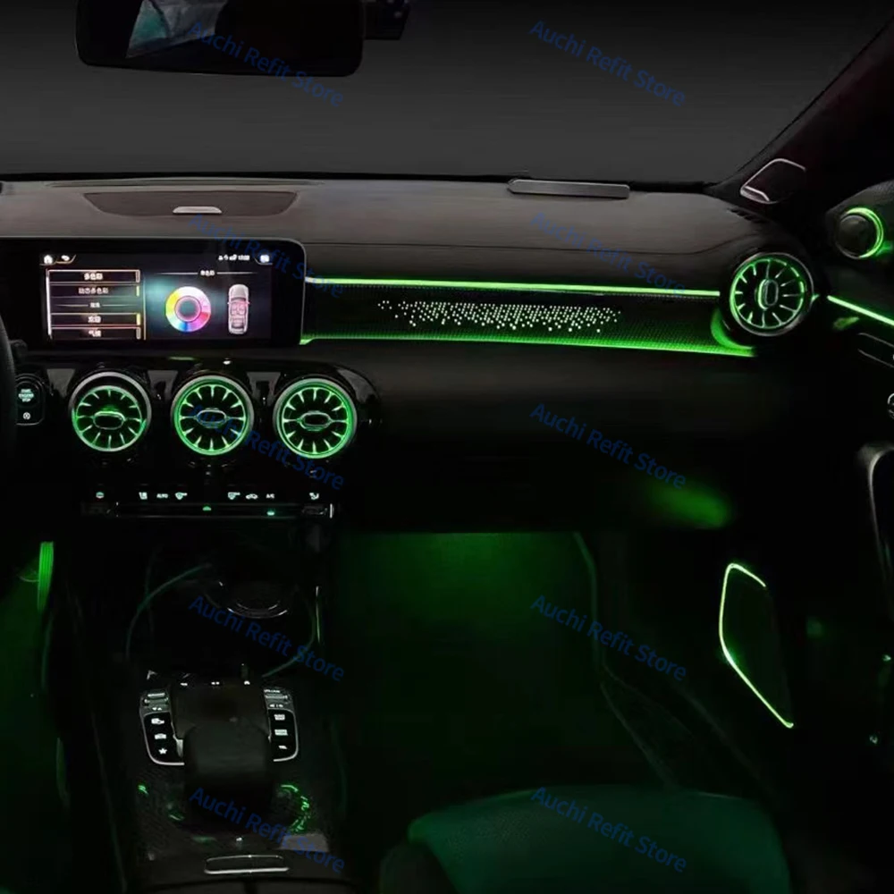 64 Colour LED Starry Sky Co Pilot Light For W177 W118 CLA A Class Car Interior Starlight Decorative Panel Lamp RGB Ambient Light
