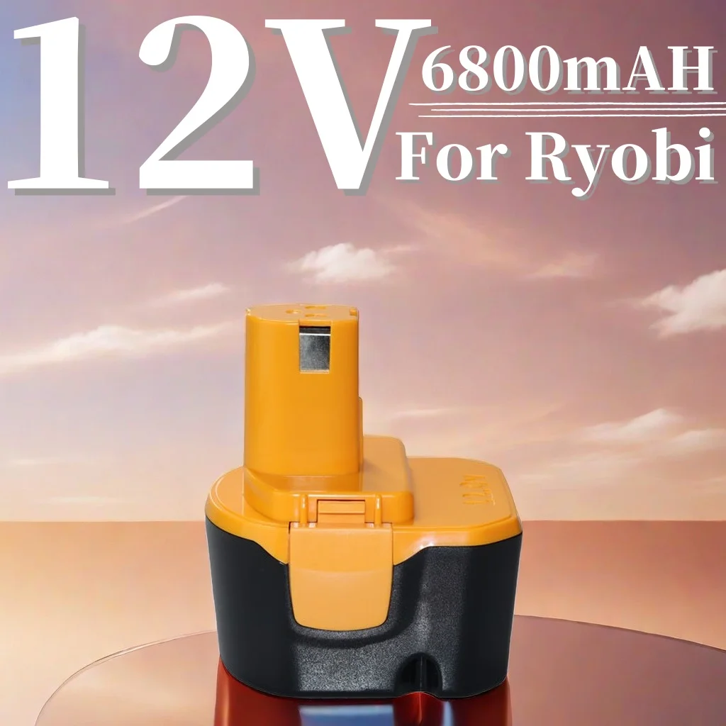 

For RYOBI Ni-MH 12V 6.8Ah Replacement Power Tool Battery 1400652 B-8286 1400143 HP1201MK2 4400005 BPT1025 RY-1204 CTH1201