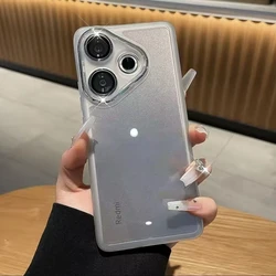 Transparent Soft Silicone Case with Camera Protection and Bumper for Poco F6 (WHITE)