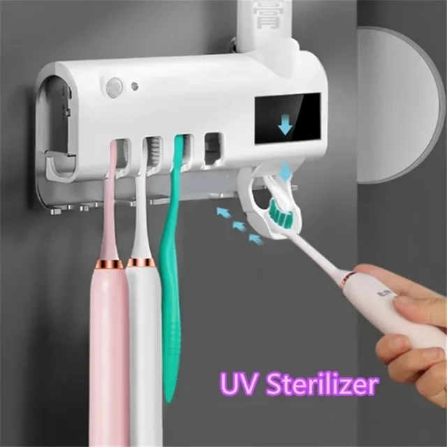 Dispensador de Pasta Dental Esterilizador de Cepillos de Dientes  Ultravioleta