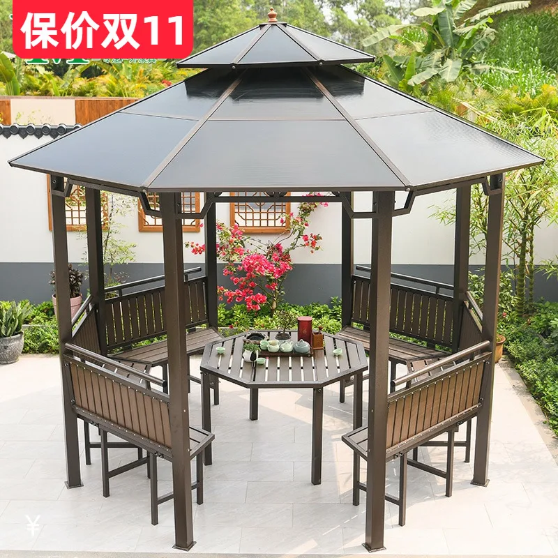 

Maoxin Chinese pavilion octagonal pavilion courtyard awning outdoor villa garden terrace anticorrosive wood awning