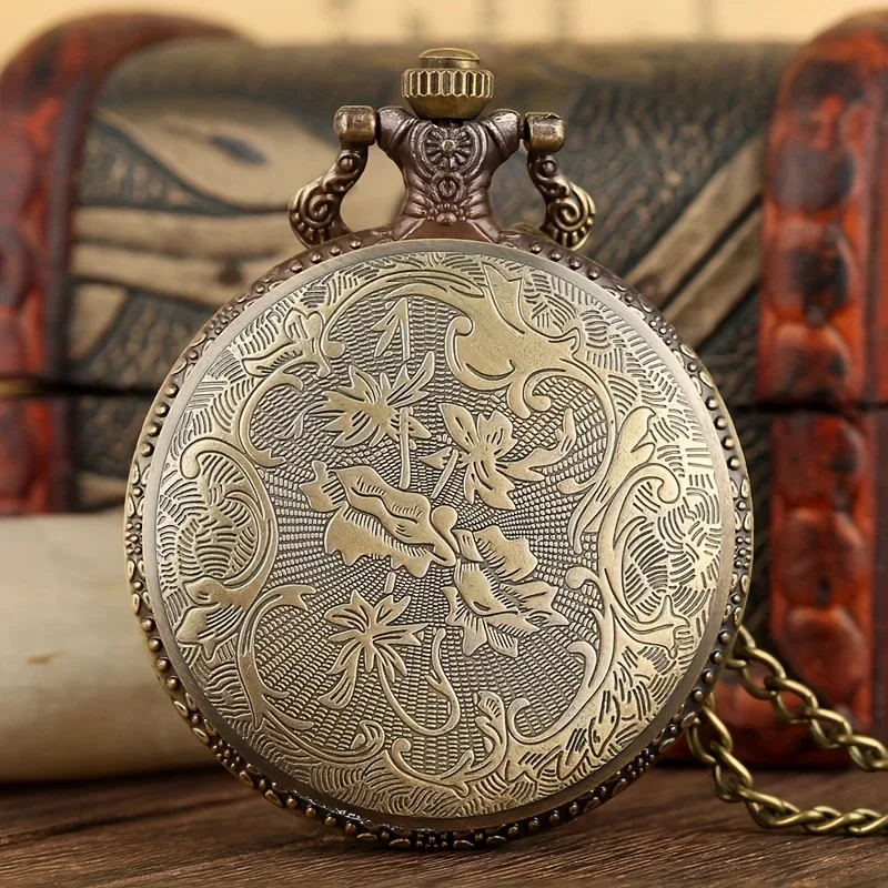 Men's Vintage Bronze Sailboat Pocket Watch Necklace - Stylish and Functional Timepiece