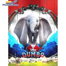 

PhotoCustom Diamond Painting Kit Animals Diamond Embroidery elephant On The Photo Rhinestones Pictures Diamond Mosaic Home Decor