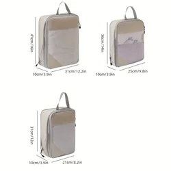 3 - Piece Travel Compression Packing Cube Set: Luggage Organizer and Travel Essential (Beige)