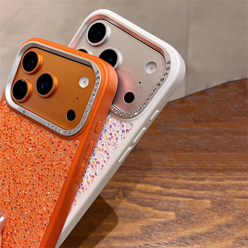 Luxurious Glitter Colorful Diamond Phone Case with Bling Lens Frame and Shockproof Protection