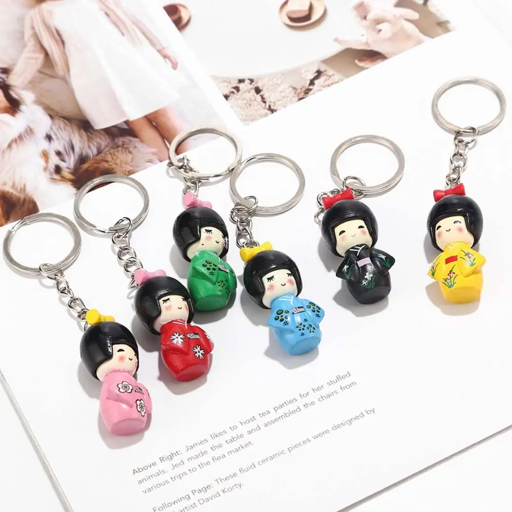 

1 pcs Metal Plastic Figurine For Men Women Decorations Cartoon Doll Statue Key Ring Bag Accessories Keychain Charm Pendant