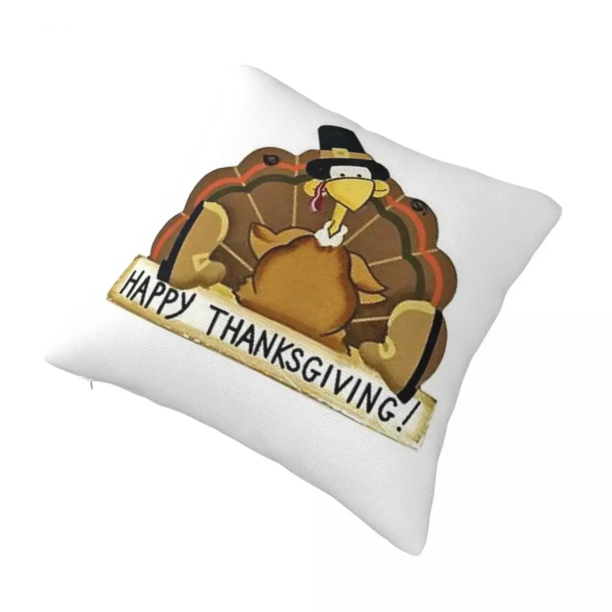 

Happy Thanksgiving Turkey Square Pillowcase Polyester Pillow Cover Velvet Cushion Decor Comfort Throw Pillow For Home Bedroom