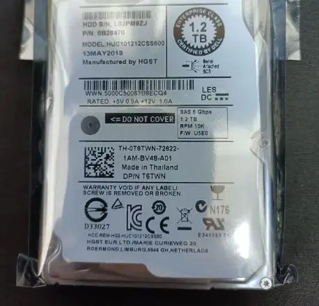 For T6TWN HUC101212CSS600 0T6TWN 1 2T 10K SAS server hard drive