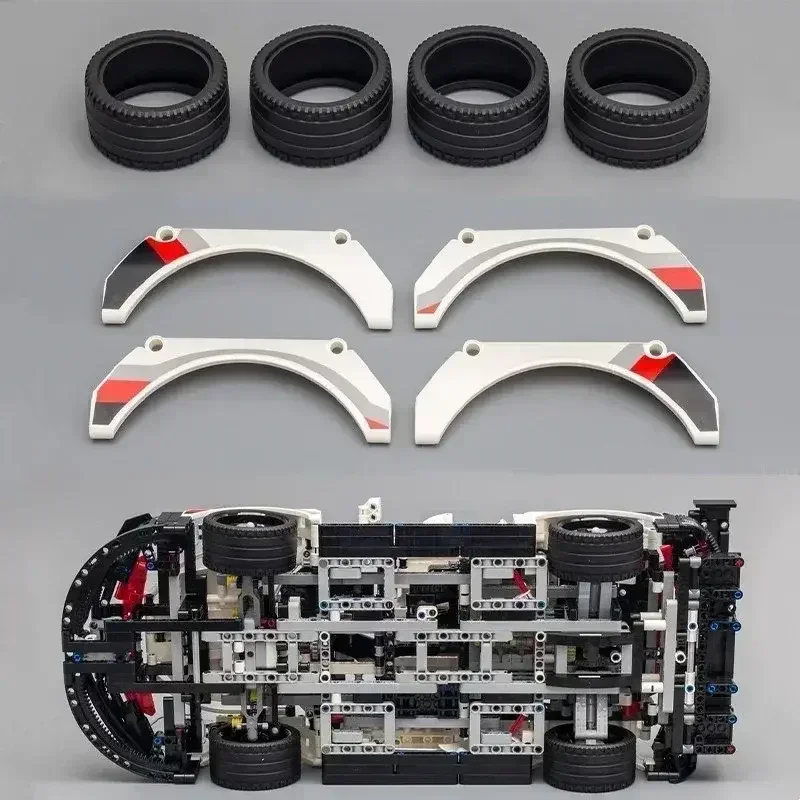 Compatible 911RSR Technical 1:8 Building Blocks RC with Lights Racing Car 1580+PCS