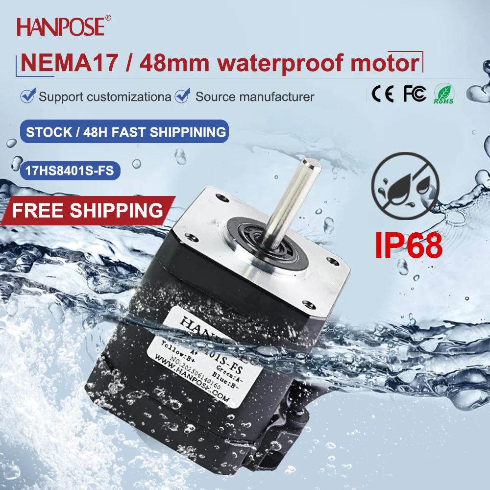 NEMA17 17HS8401S-FS 방수 스테퍼 모터 0.52N.m 1.8A 3D 프린팅 액세서리 모터 제조사 직판 NEMA17
