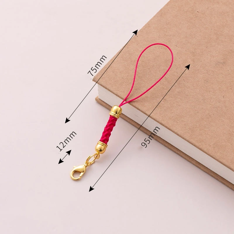 10 Stück goldene Karabinerverschlüsse, Schlüsselbänder, Handykordeln, Nylon-Schlüsselanhänger, Ketten für DIY-Schlüsselanhänger, Seil, Schmuckherstellung, Zubehör – Detail 1