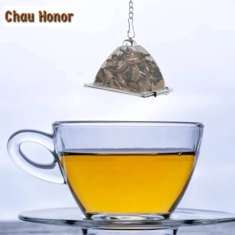 1PC Creative Pyramid Stainless Steel Tea Infuser Strainer Leaf Spice Herbal Teapot Reusable Mesh Filter Home Kitchen Accessories