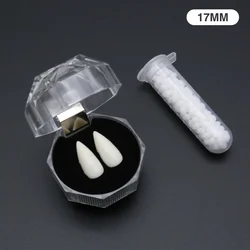 Vampire Fangs Halloween Cosplay Kit with Eco - Friendly Resin and Glue (Boxed 1.7cm set)