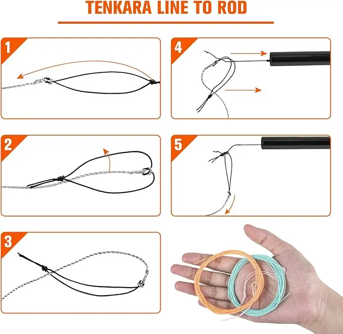 고쳐 텐카라 플라이 라인 세트 2개입 10피트/3m 테이퍼드 플로팅 라인 폴리에스터 펄드 브레이드 티펫 링 포함, 송어 낚시용 스무스 캐스팅