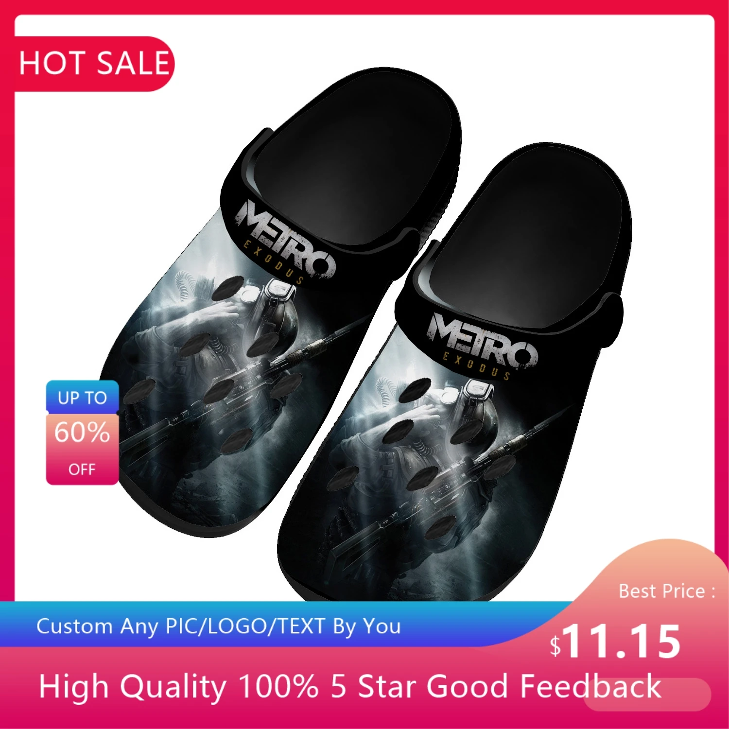 

Сандалии Metro Exodus для дома, мультяшная игра, для мужчин и женщин, молодежные, для мальчиков и девочек, обувь для сада на заказ, пляжные тапочки с дырками