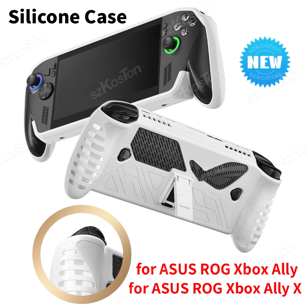 Silicone Shockproof Ergonomic Grip Case with Kickstand - Anti-Slip Protective Cover
