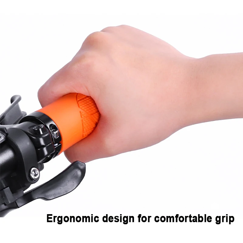 Rubber Shockproof Non-Slip Handlebar Grips with Aluminum Alloy Lock Cuffs for Balance and Mountain Bikes