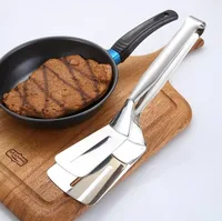 Pince à pelle à frire multifonctionnelle en acier inoxydable, pince à Steak pour barbecue, spatule à poisson, outil de cuisine domestique, pince à pain 5