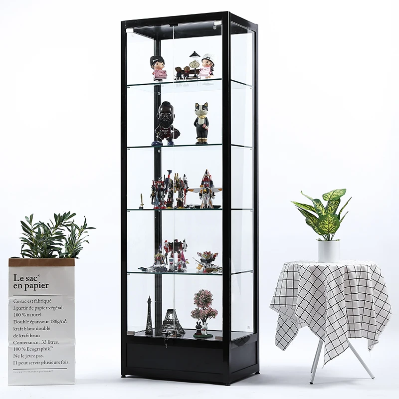 맞춤형. 저렴한 가격 전체 알루미늄 프레임, 유리 Vitrine 벽 디스플레이 쇼케이스 캐비닛, 소매점용 LED 조명