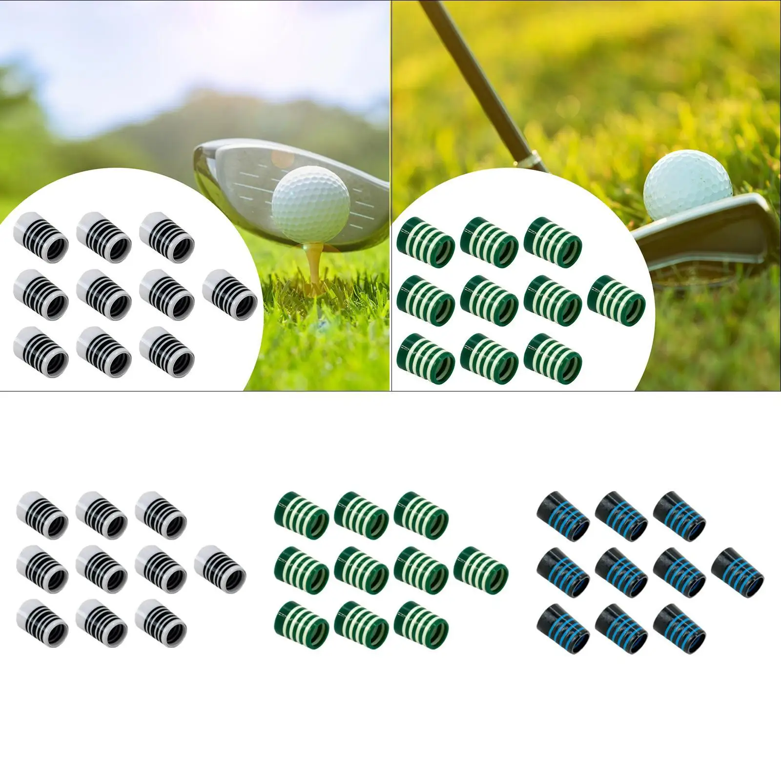 10 Pieces Golf Iron Ferrules Golf Club Repair Portable Golf Accessories Covers for Golf Course Men Women Beginner Adults Golfer