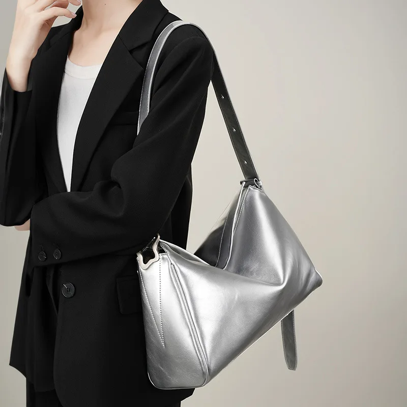 

Новая универсальная сумка-тоут из мягкой воловьей кожи для женщин, модная вместительная сумка на одно плечо для поездок, маленькая сумка через плечо