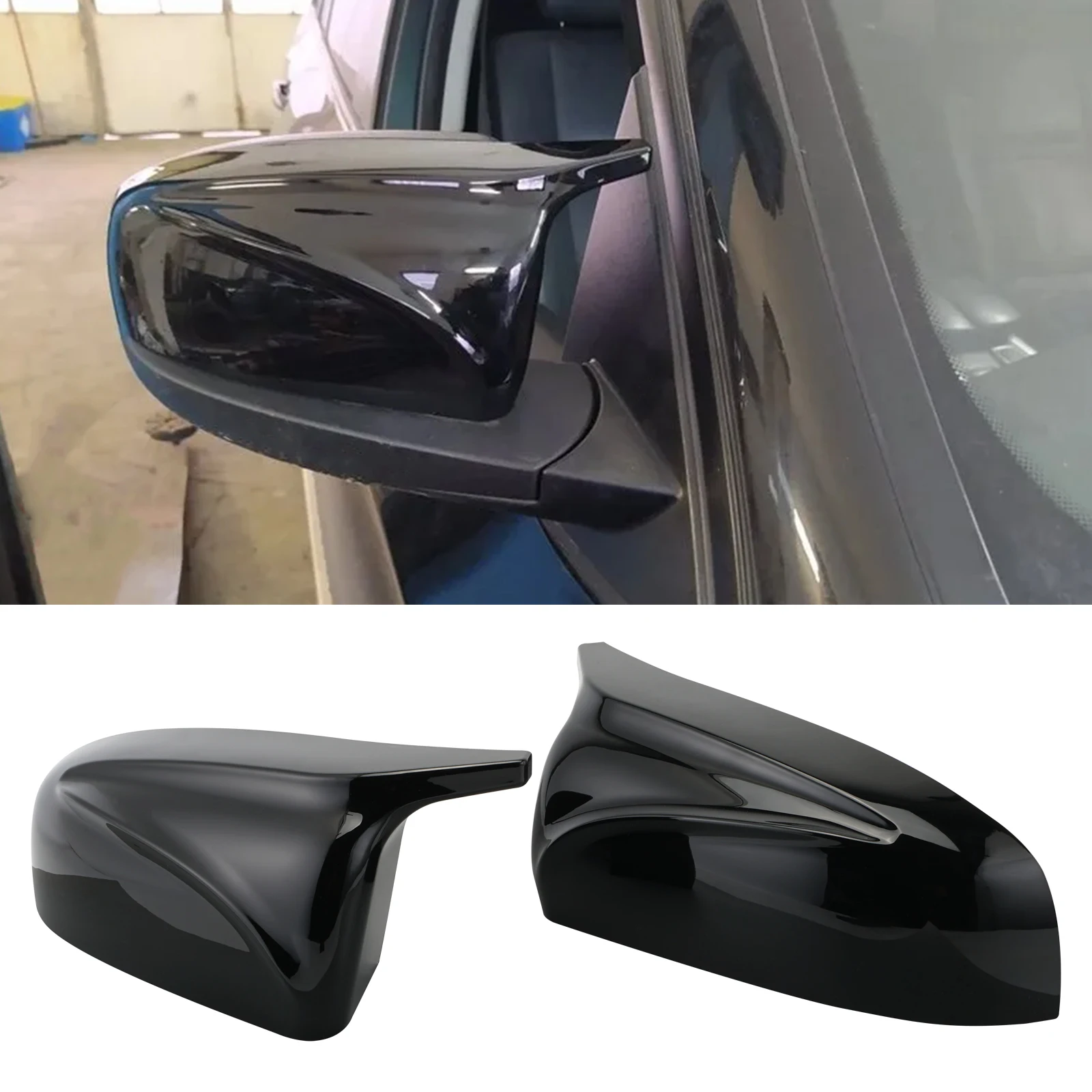 

2pcs M-Style Rearview Mirror Cover Caps Replace For BMW X5 X6 E70 E71 2008-2012