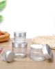 10pcs/lot Glass Cream Jar Bottle 5g 10g 20g 30g 100g Empty Container Cosmetic Jar With Silver Lid Nail Arts Small Clear Can Tin 6