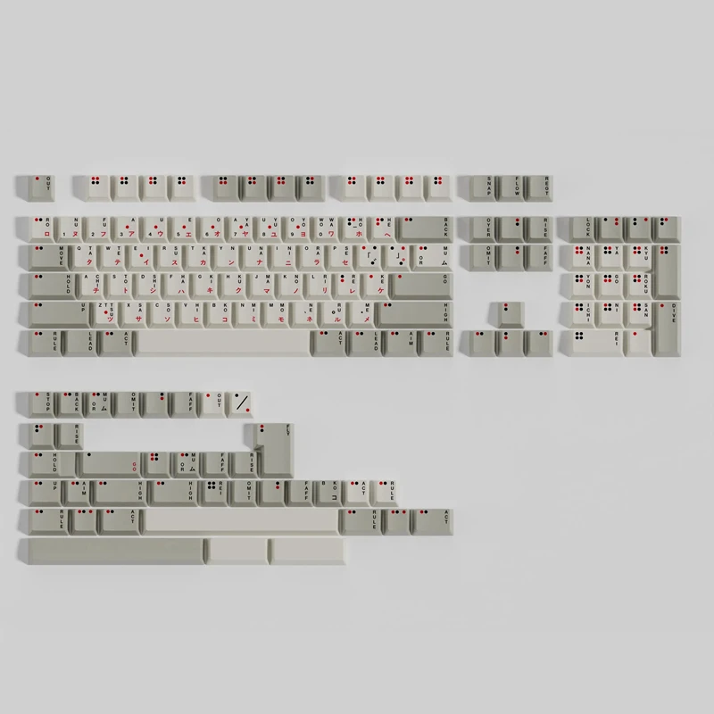 Clone ws x Jaekeyed Aka Haiiro Keycaps Pbt Dye Sublimation Key Caps Perfil de Cereja Preto Vermelho Japonês Keycap para mx Switch Conjunto - Imagem 2