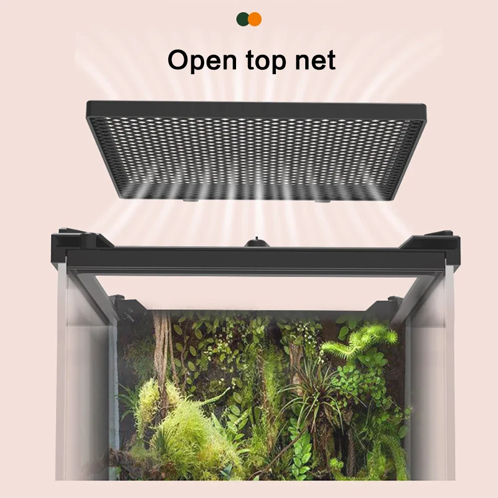 Amphibious Climbing Pet Breeding Box Ecological Landscape Tempered Glass Single Door Rainforest Tank Lizard Turtle Breeding Box aquarium tank vivarium box