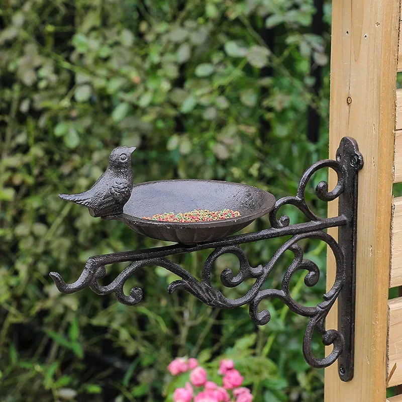 Cast Iron Bird Feeding Basin Wall Decoration