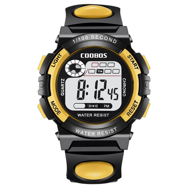 COOBOS Kids' Waterproof Digital Sport Watch with Silicone Strap - Fashionable Big Dial Design