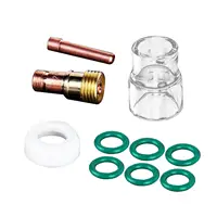10x Glass Cup TIG Welding Torch Accessories Lens TIG Stubby Gas Lens Cup Kit TIG Welding Stubby for WP-17/18/26 2