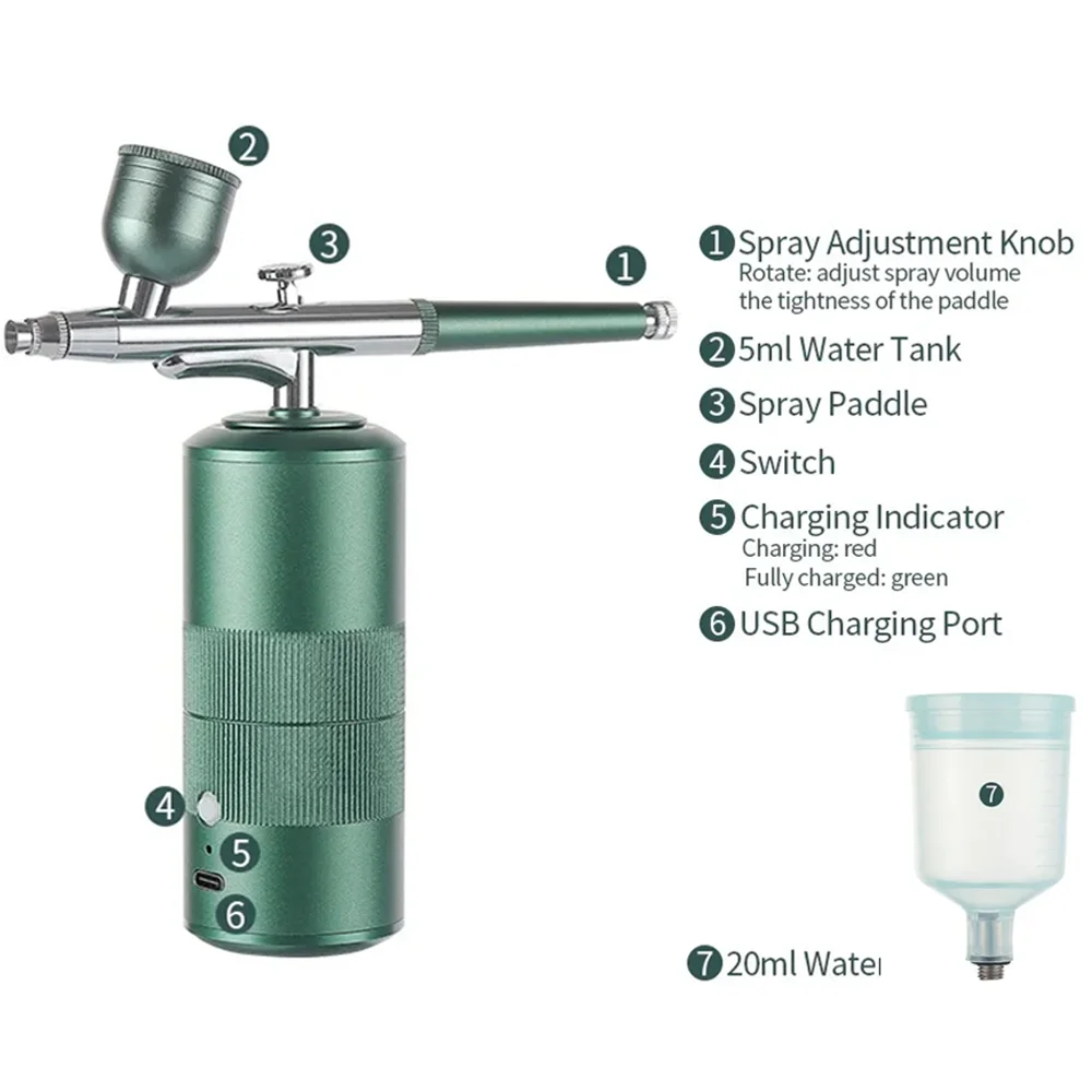 High Pressure Nano Hydration Oxygen Injection Instrument Handheld Facial Spray Gun Essence Introduction Home Atomizer Instrument 6