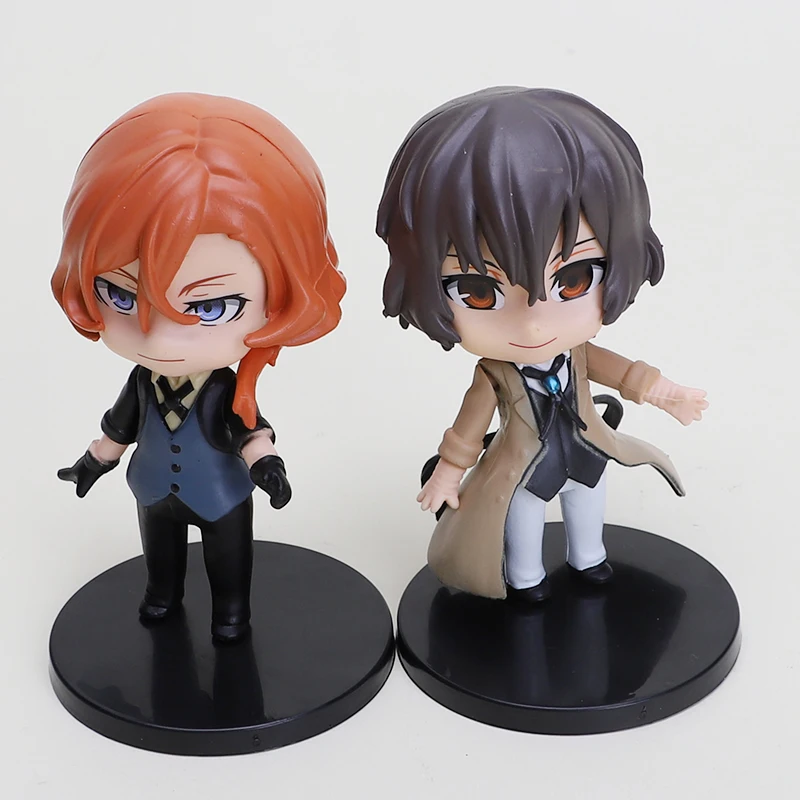 2Pcs Anime Bungo Stray Dogs Figures 10cm Dazai Osamu Nakahara Chuuya PVC Action Figure Bungo Stray Dogs Model Toys Doll for Kids goku toys