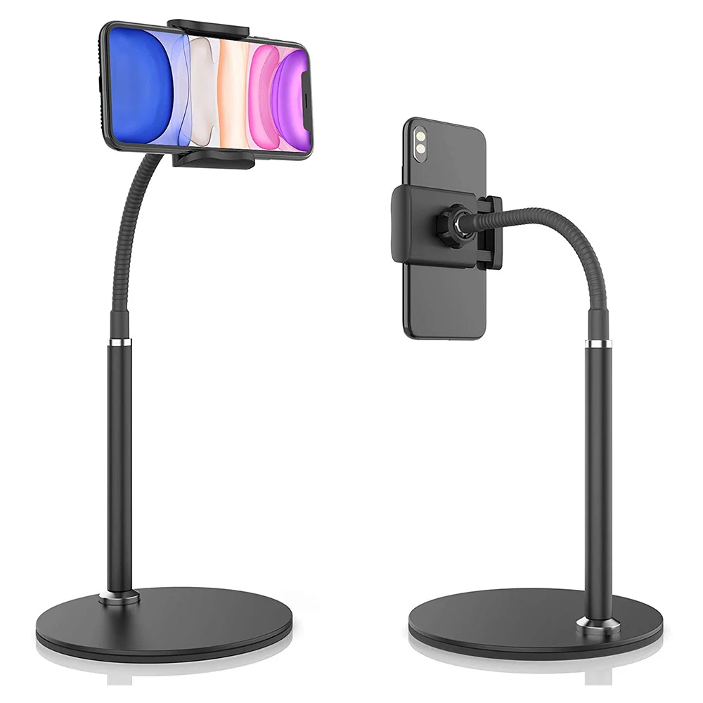 Cell Phone Desk Stand, Adjustable Height Phone Holder Gooseneck