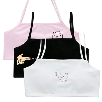 3pcs Cotton Cartoon Training Bras – Girls’ Teen Vest Tops 1
