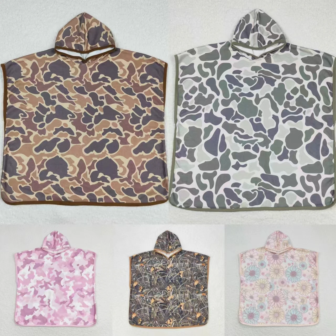 Baby Boy Girl Summer Children Terry Swim Towel Cover Ups Toddler Infant Camo Flower One Pieces Clothing