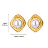Boucles d'oreilles circulaires pour femmes, Vintage, Punk, Baroque, perles, Clip d'oreille en acier inoxydable, bijoux pour femmes, Imitation de perles, cadeau Mujer