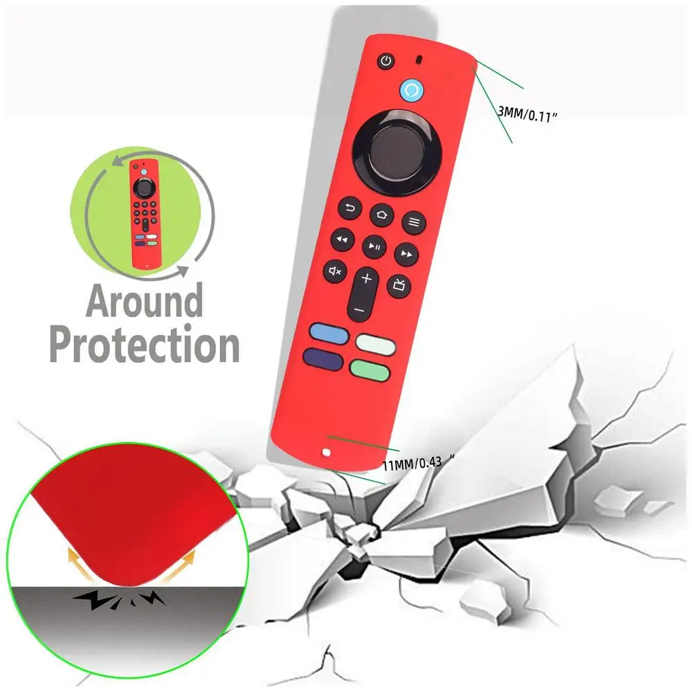 Description Picture 6 of itemFor New Amazon Fire TV Stick 4K Remote Control Silicone Cover Case Anti-drop Dustproof Shockproof Skin Sleeve Anti-fall