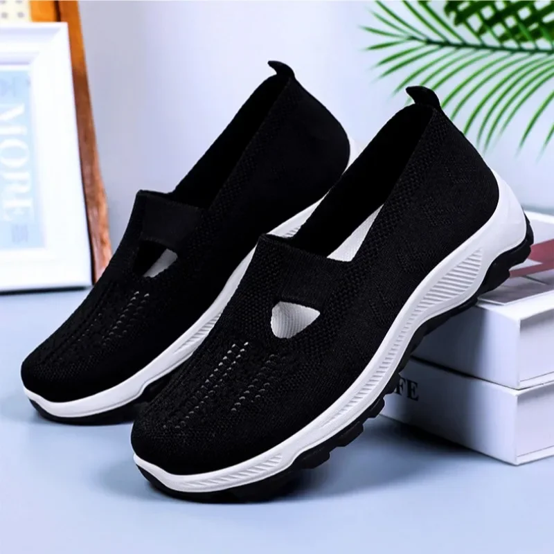Fashion Hollow Out Women's Shoes Hot Sale Lace-up Cuff Women's Vulcanize Shoes Outdoor Slip-Resistant Casual Mesh Sneakers