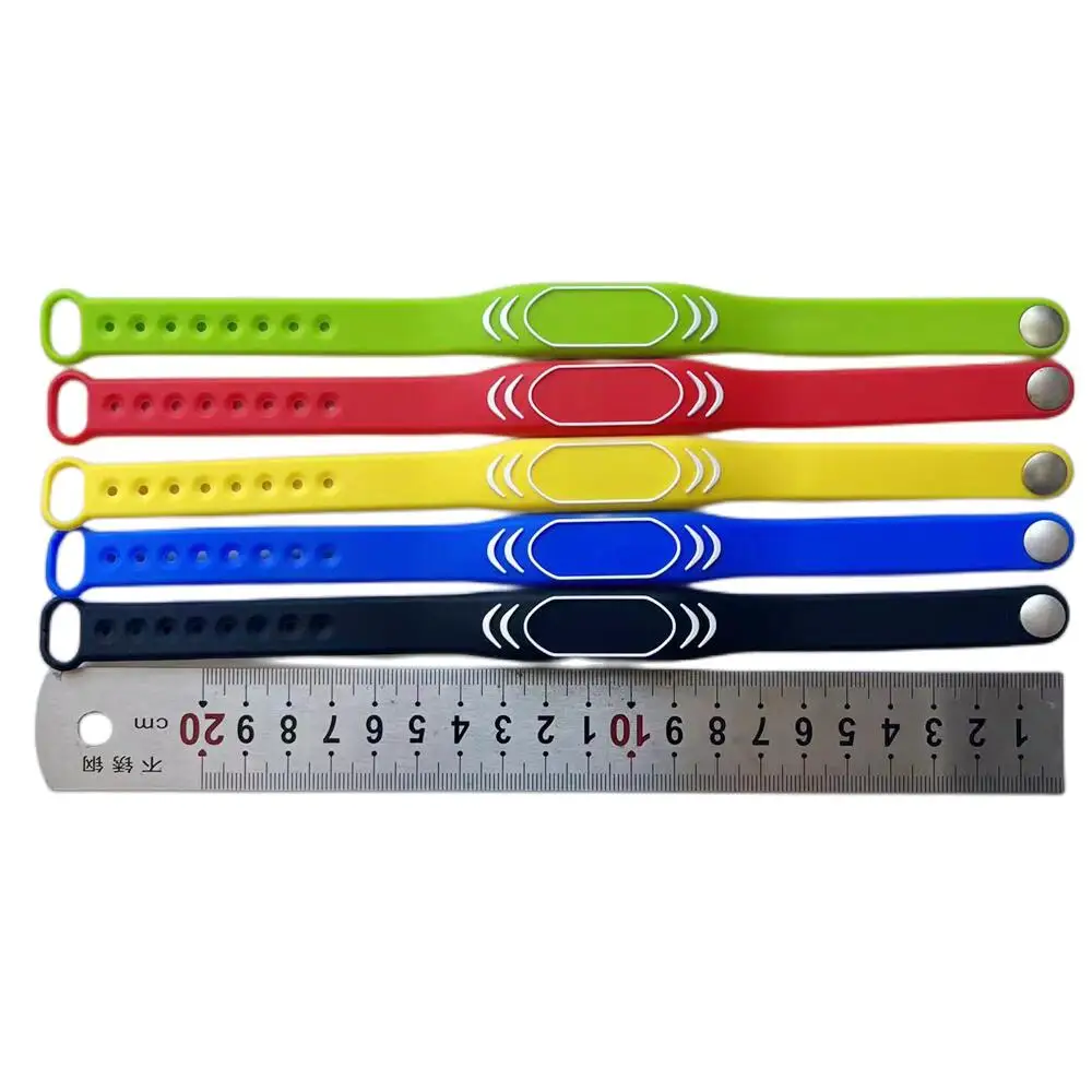 1Pcs Waterproof Contactless ID Card Passive Read Only 125KHz EM4100 TK4100 RFID Card Safety ABC Silicone Wristband Keyfob Tag