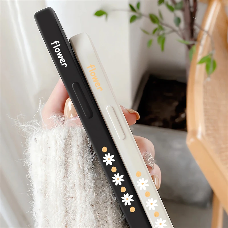 Korea Cute Little Daisies Flower Phone Case - Soft Silicone Cover