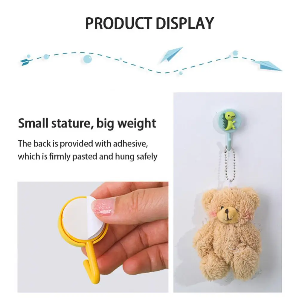 Description Picture 6 of itemMulti-Purpose Hooks Punch Free Self Adhesive Wall Door Hanging Rack Key Holder Cute Cartoon Decor Home Storage&Organization Tool